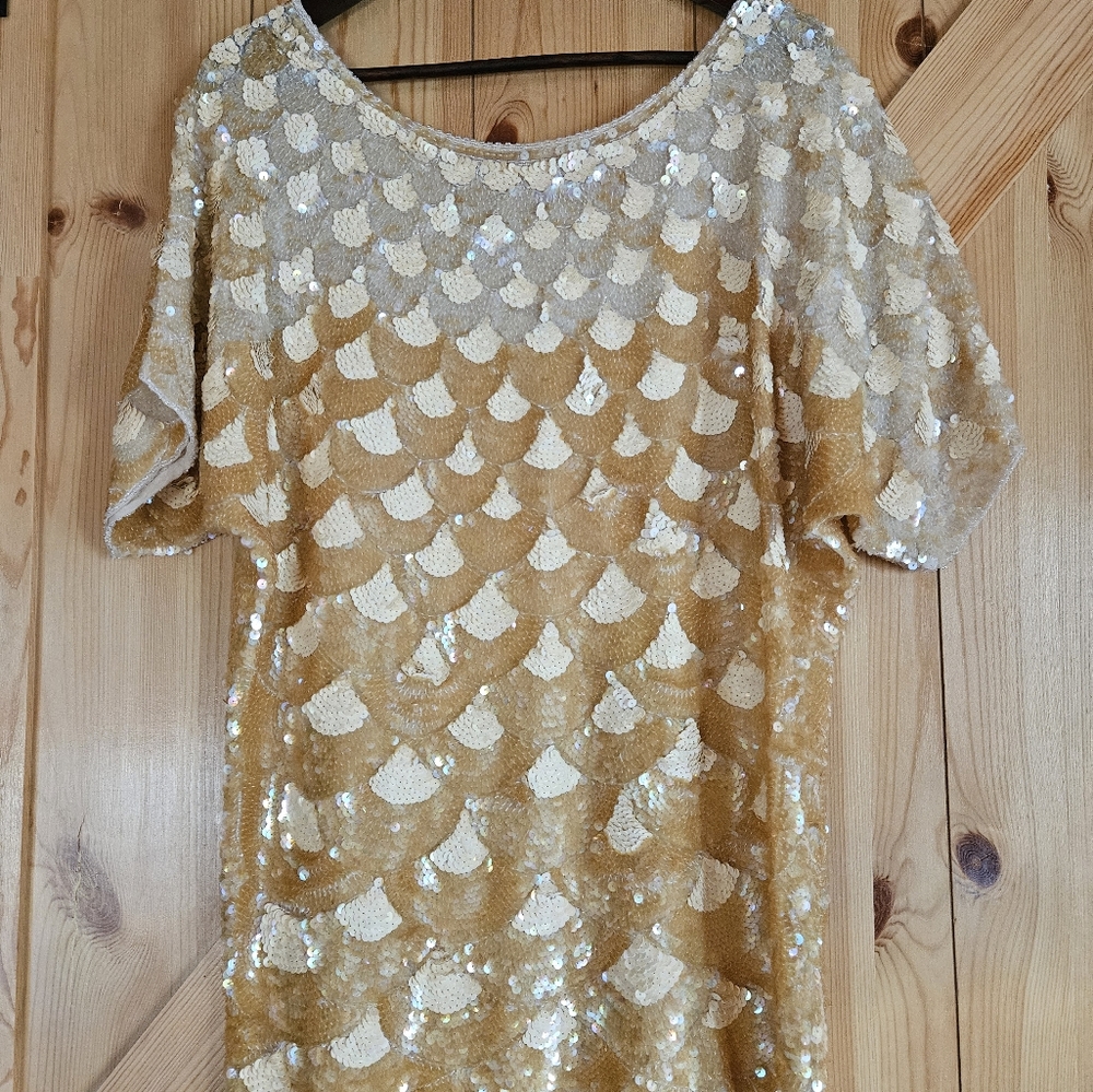 Gatsby silk sequin tunic blouse